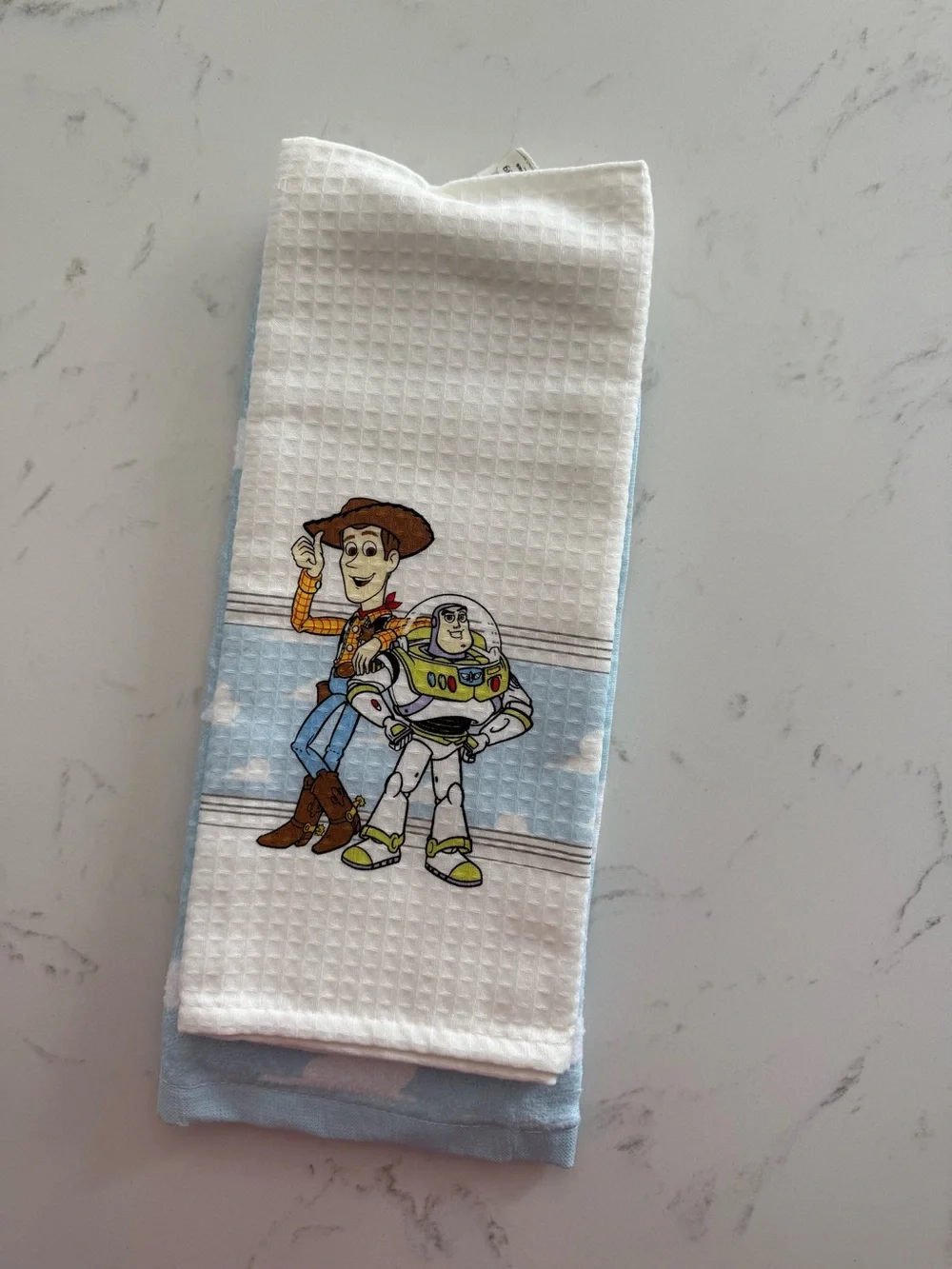 Disney Toy Story Woody & Buzz White Blue Kitchen Towel Set - Picture 2 of 5